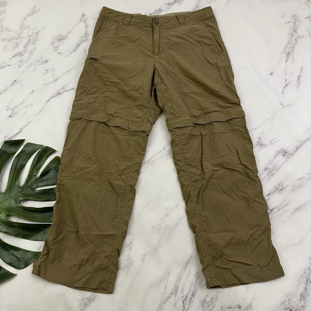 Marmot Mens Convertible Hiking Pants Size 34 Khaki Tan Zip Off Shorts Nylon